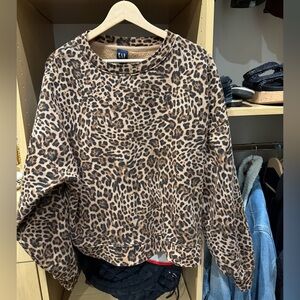 GAP Animal Print Pullover in Brown and Black